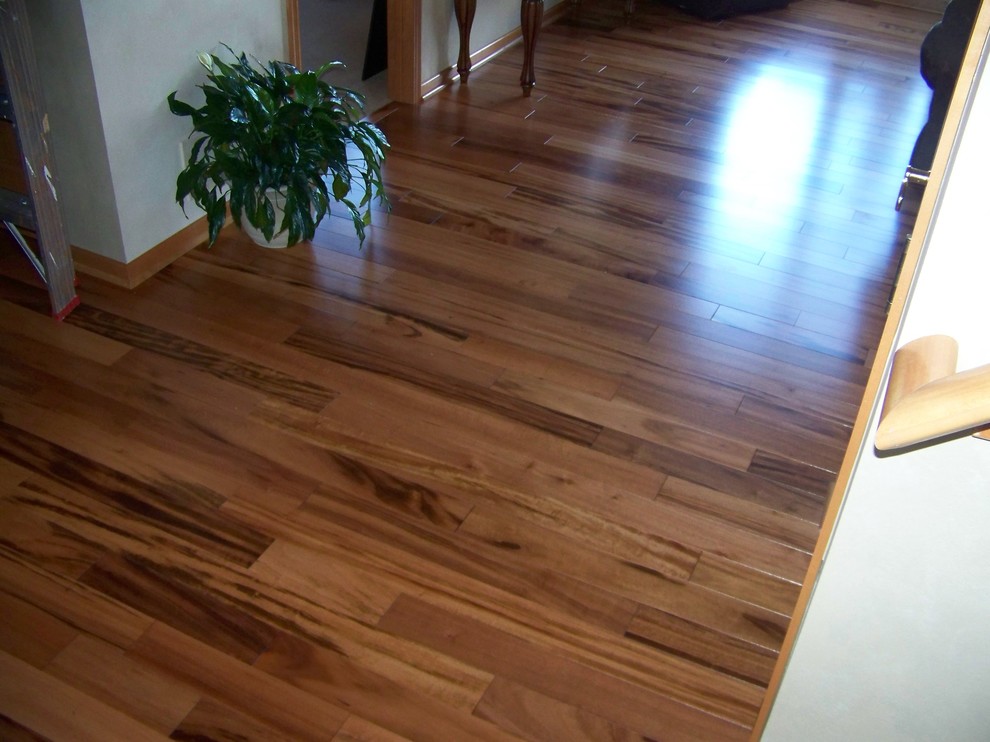 Tigerwood Hardwood Flooring - Traditional - Family Room - Minneapolis
