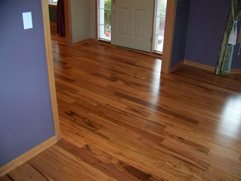 Tigerwood Hardwood Flooring - Traditional - Family Room - Minneapolis