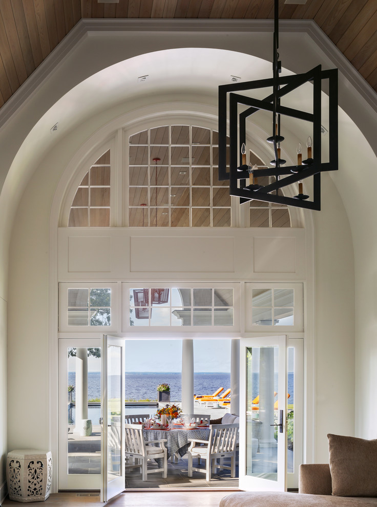 Inspiration for a coastal family room remodel in New York