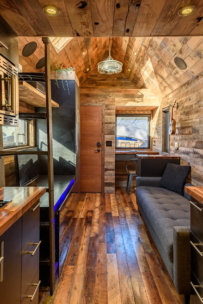 This is an example of a rustic games room in Seattle.