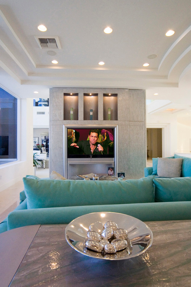 Inspiration for a modern family room remodel in Las Vegas