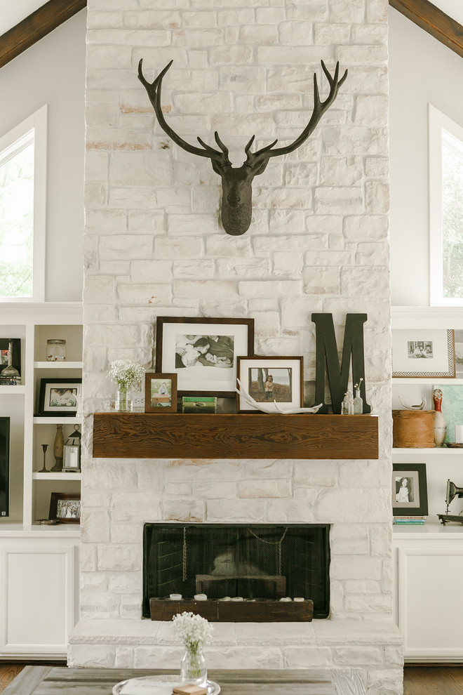 Inspiration for a cottage family room remodel in Houston