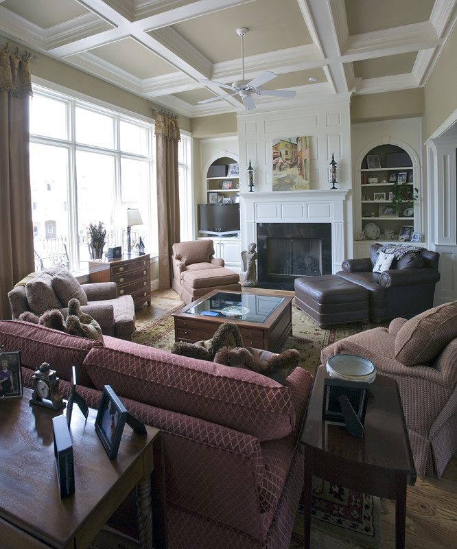 Example of a classic family room design in Charlotte