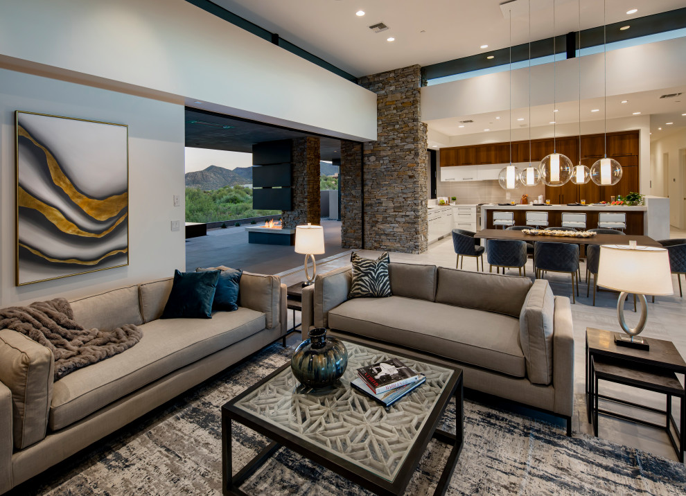 TREANOR RESIDENCE Modern Family Room Phoenix by Tate Studio