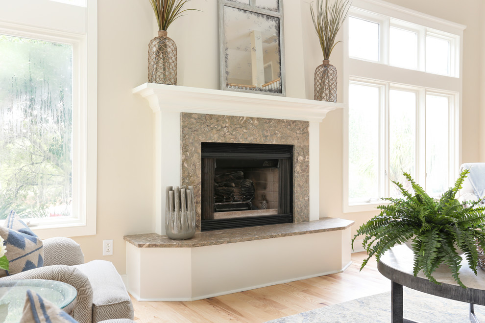 Example of a beach style family room design in San Francisco