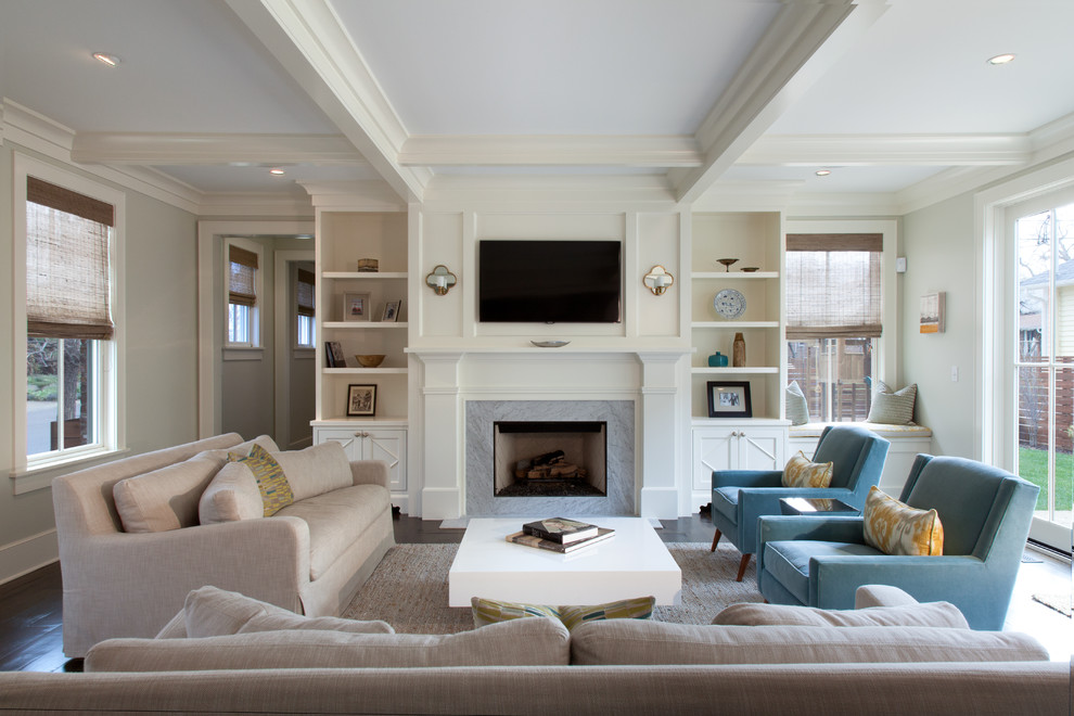 Example of a trendy family room design in Denver