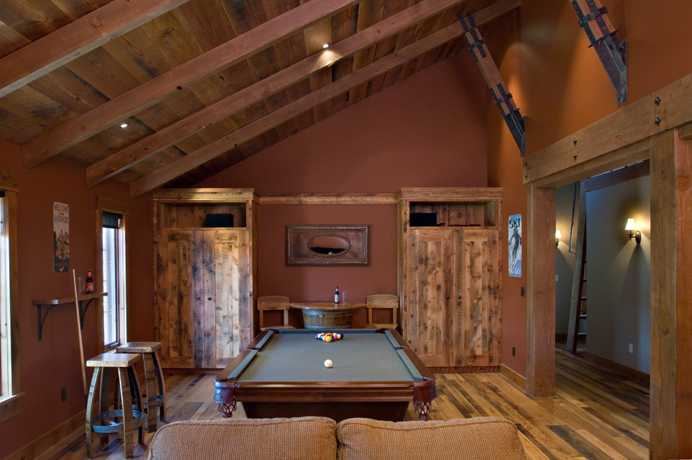 Family room - rustic family room idea in Other