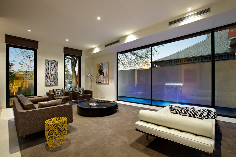 Inspiration for a contemporary family room remodel in Melbourne