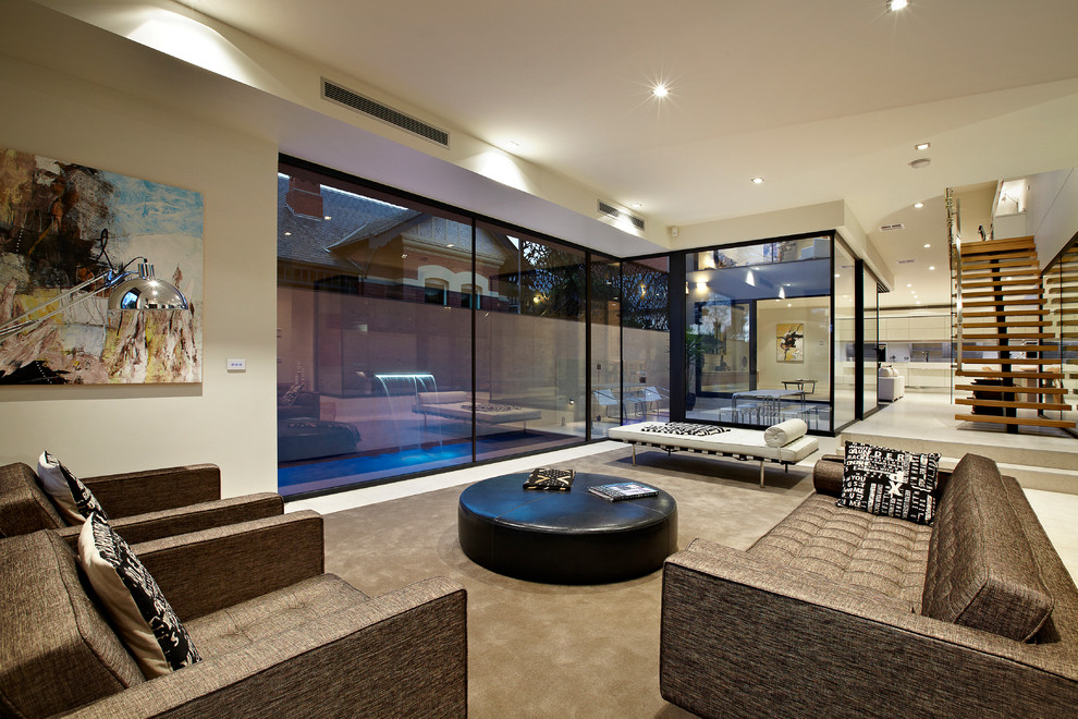 Trendy family room photo in Melbourne
