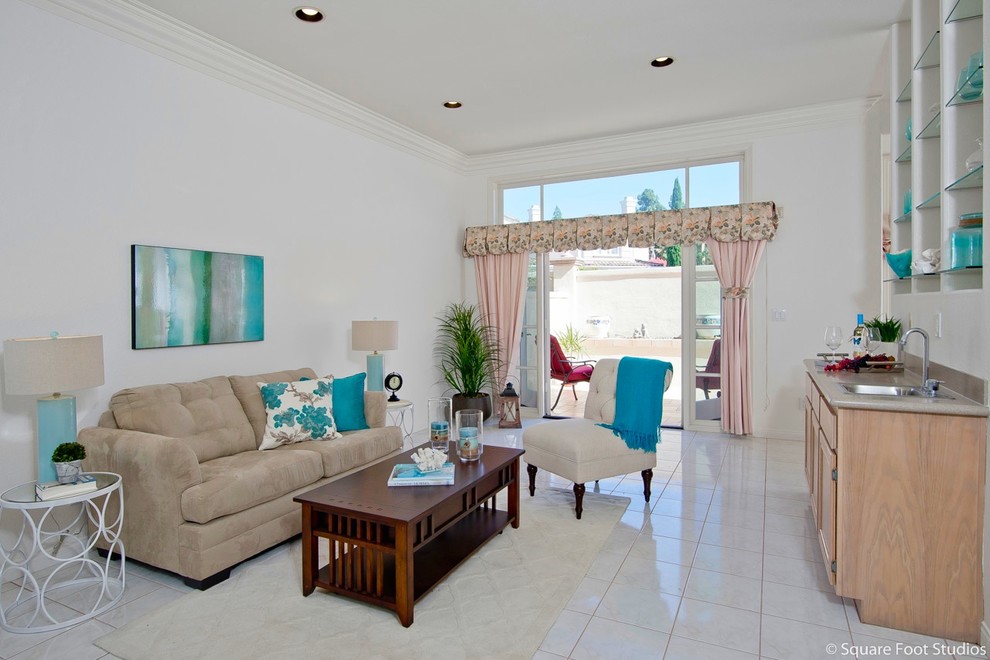 UTC Renaissance condo March 2015 Beach Style Family Room San