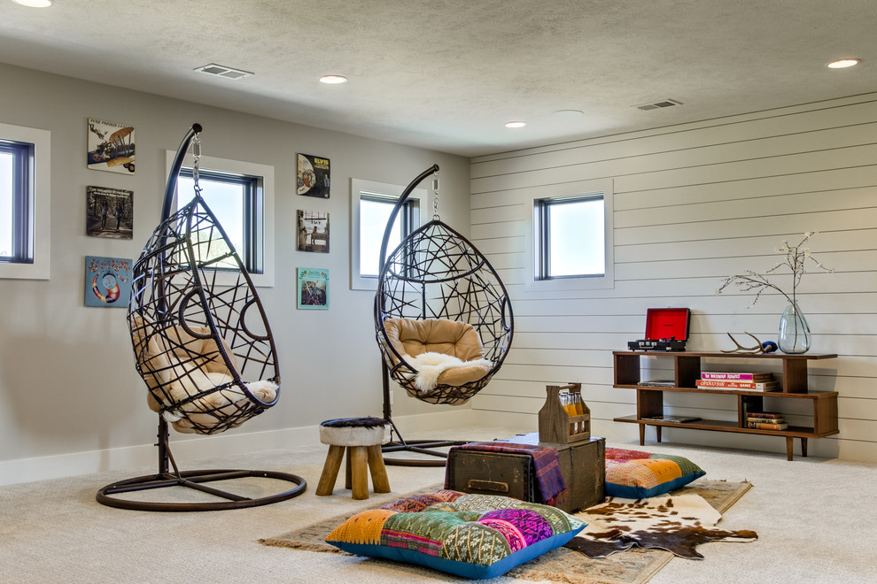 Vintage Modern Model Family Room Omaha by Nathan Homes LLC Houzz