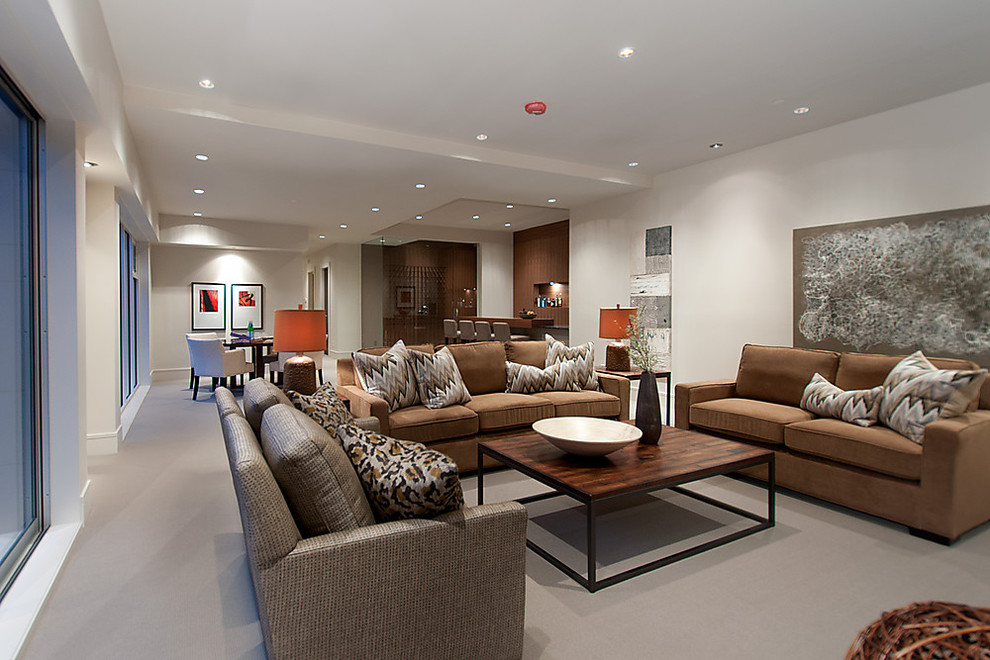 Family room - contemporary family room idea in Vancouver