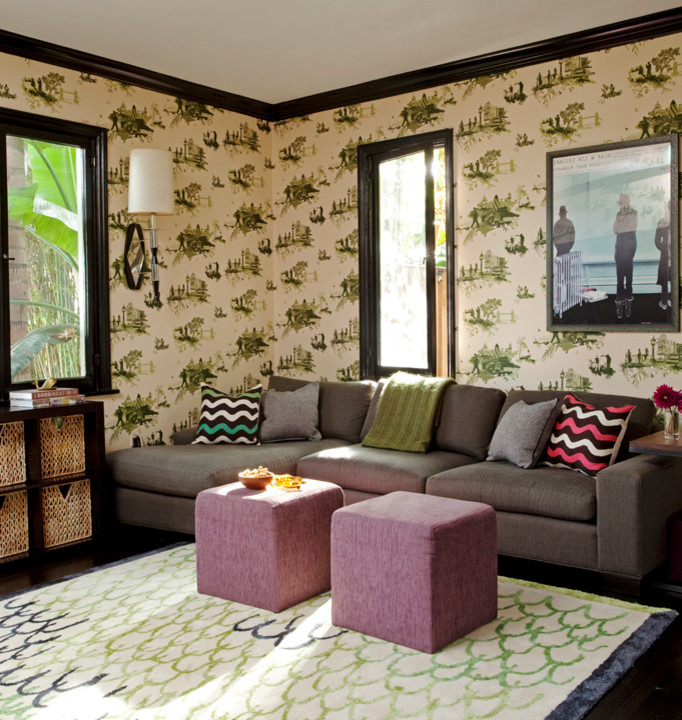 Inspiration for an eclectic family room remodel in Los Angeles