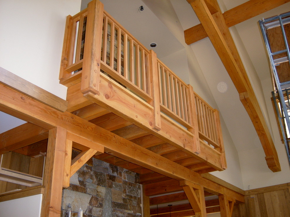 Staircase - rustic staircase idea in Seattle