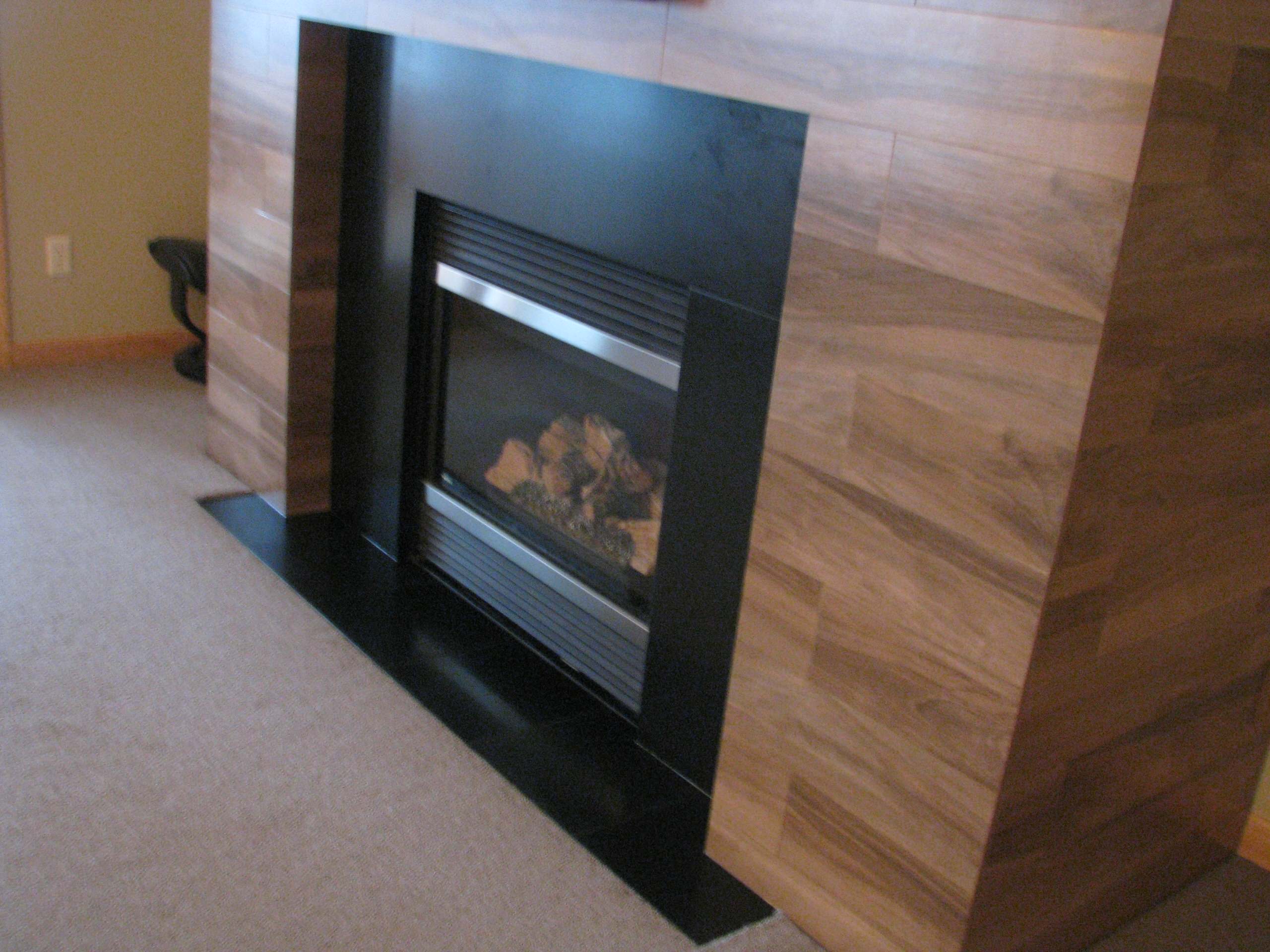 Wood Look Tile Fireplace Houzz Wood Look Tile Fireplace Houzz