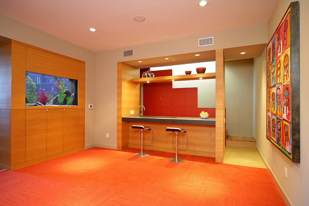This is an example of a contemporary games room in Dallas.