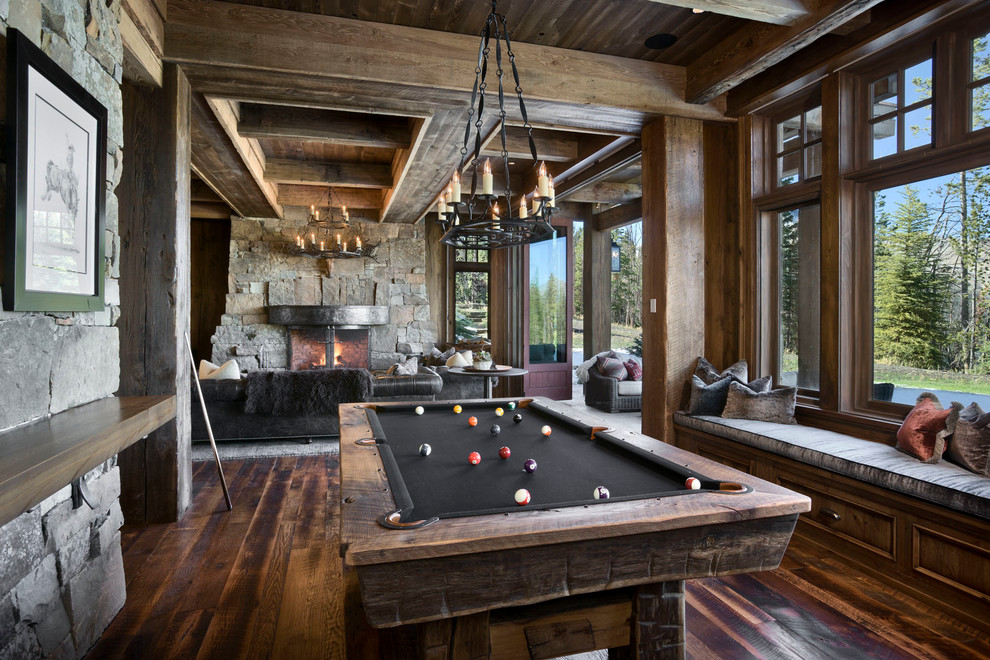 Design ideas for a rustic games room in Other.