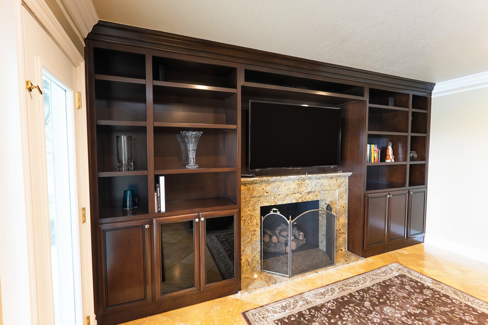 Yorba Linda Entertainment Center & Fireplace Traditional Family