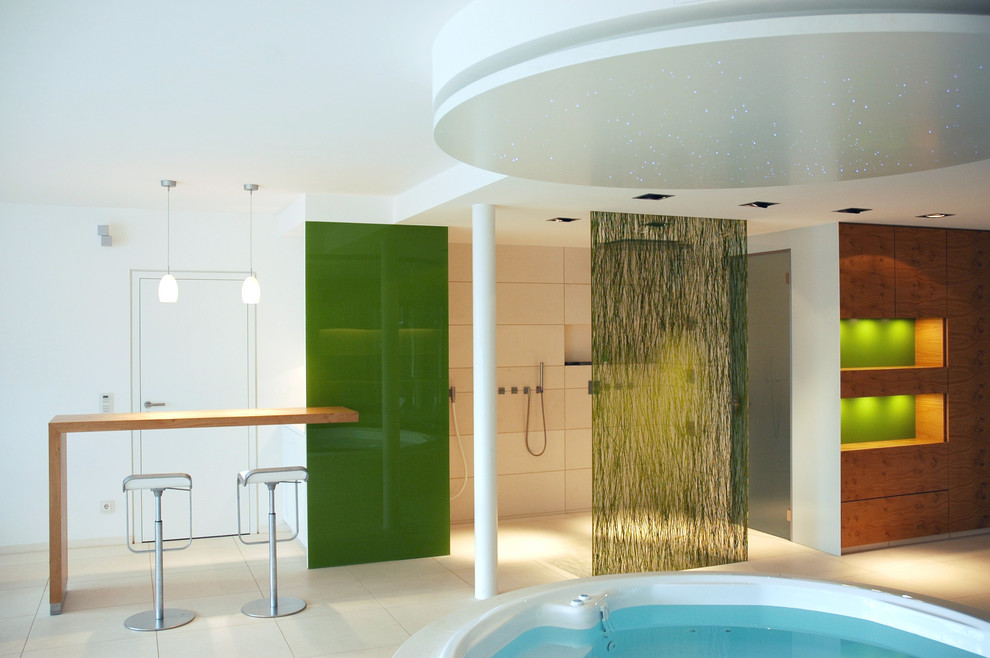 Luxus Wellnessbereich Mit Sauna Whrilpool Und Bar Modern Home Gym Frankfurt By Rabe Innenausbau