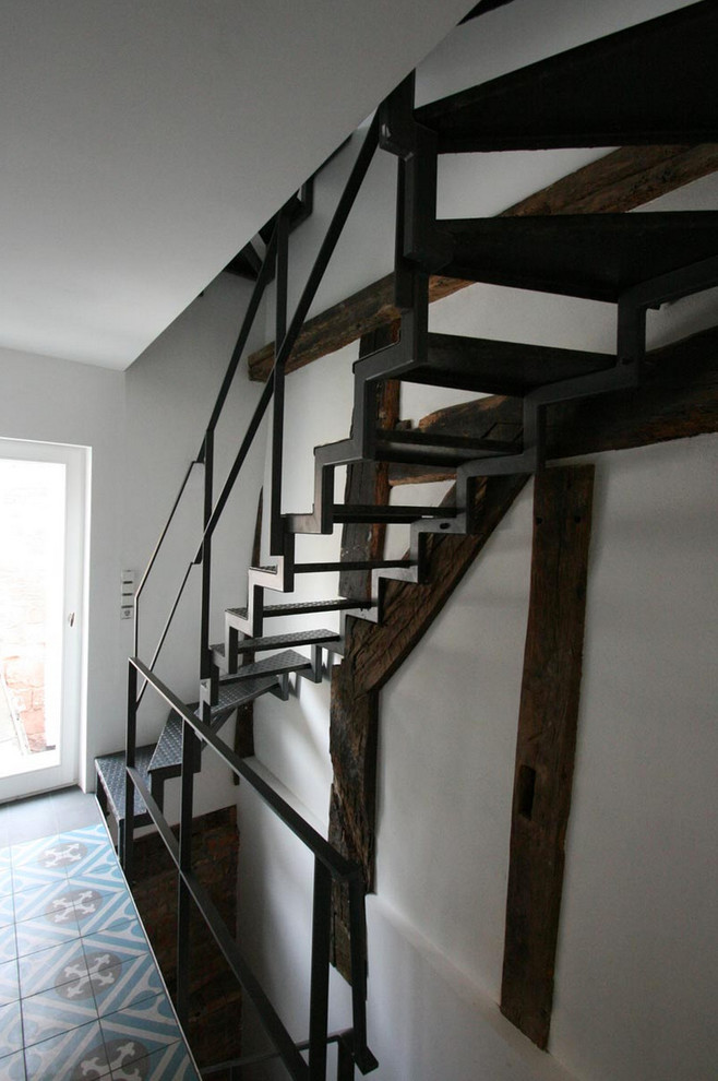 Bild på en rustik trappa