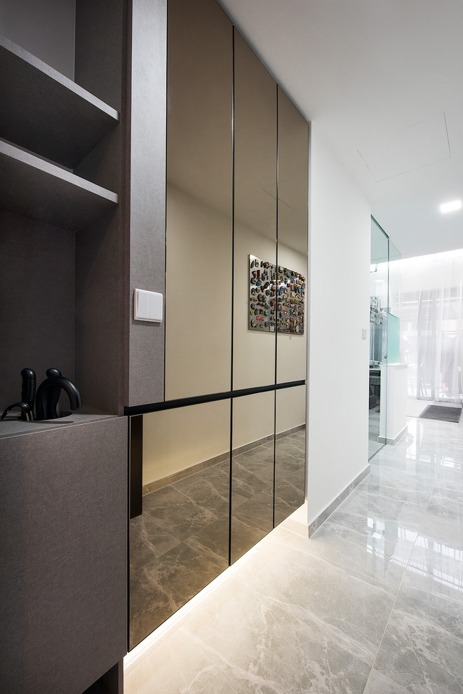 Inspiration for a contemporary entryway remodel in Singapore