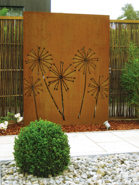 Cortenstahl Sichtschutz Pusteblume - Modern - Garten - Sonstige - von  Mecondo - Metalldesign für Gärten und Landschaften | Houzz