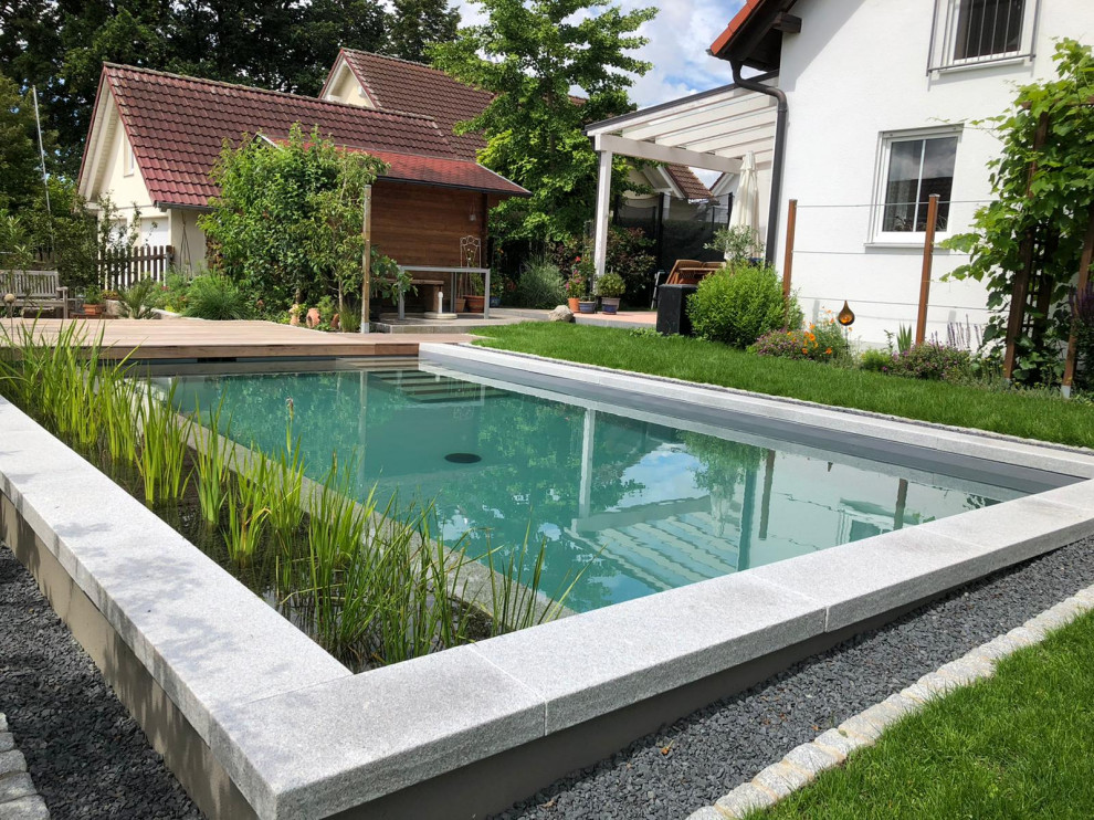 Kleiner Garten mit Naturpool Garten München von Schweiger Gärtner