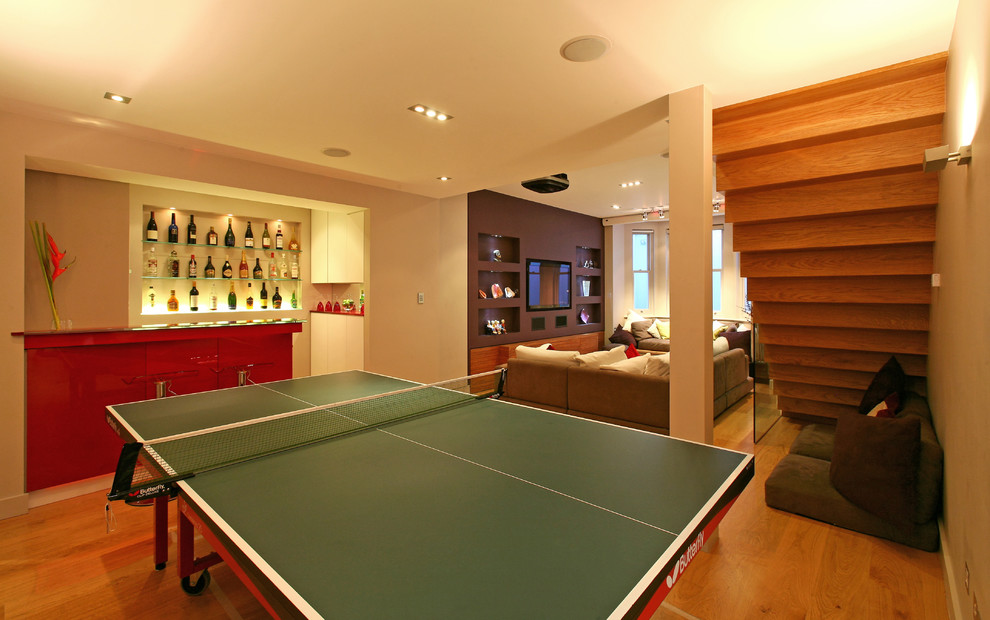 This is an example of a contemporary games room in London.