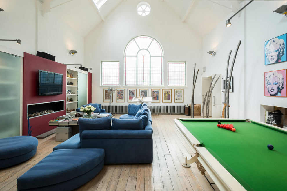 Inspiration for a contemporary games room in London.