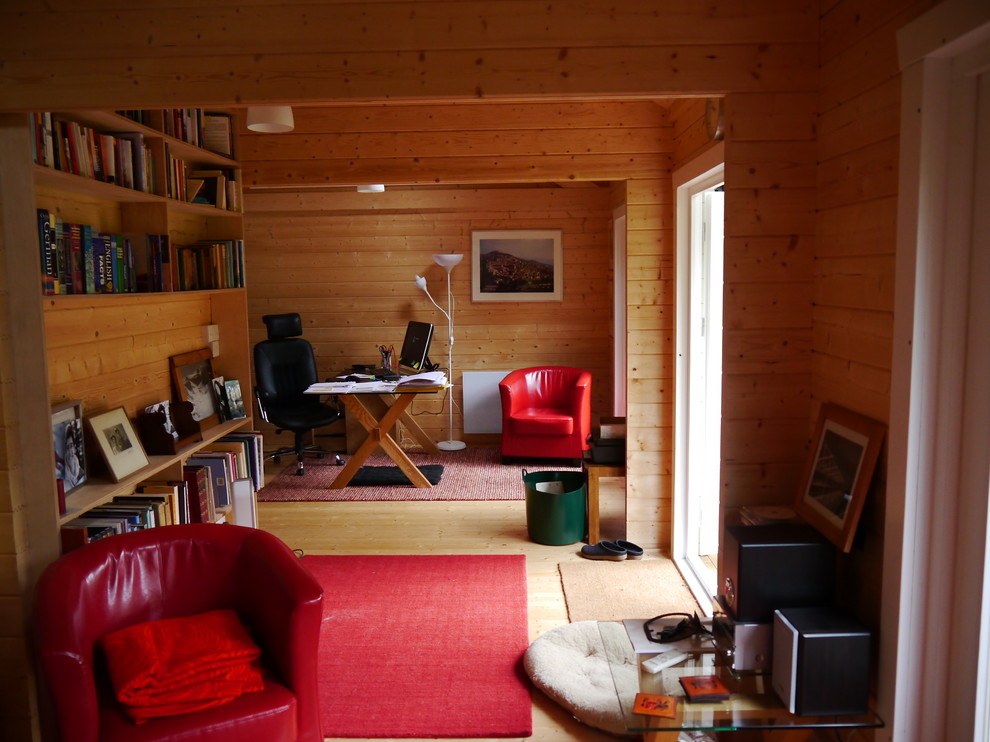 Ejemplo de sala de estar escandinava de tamaño medio