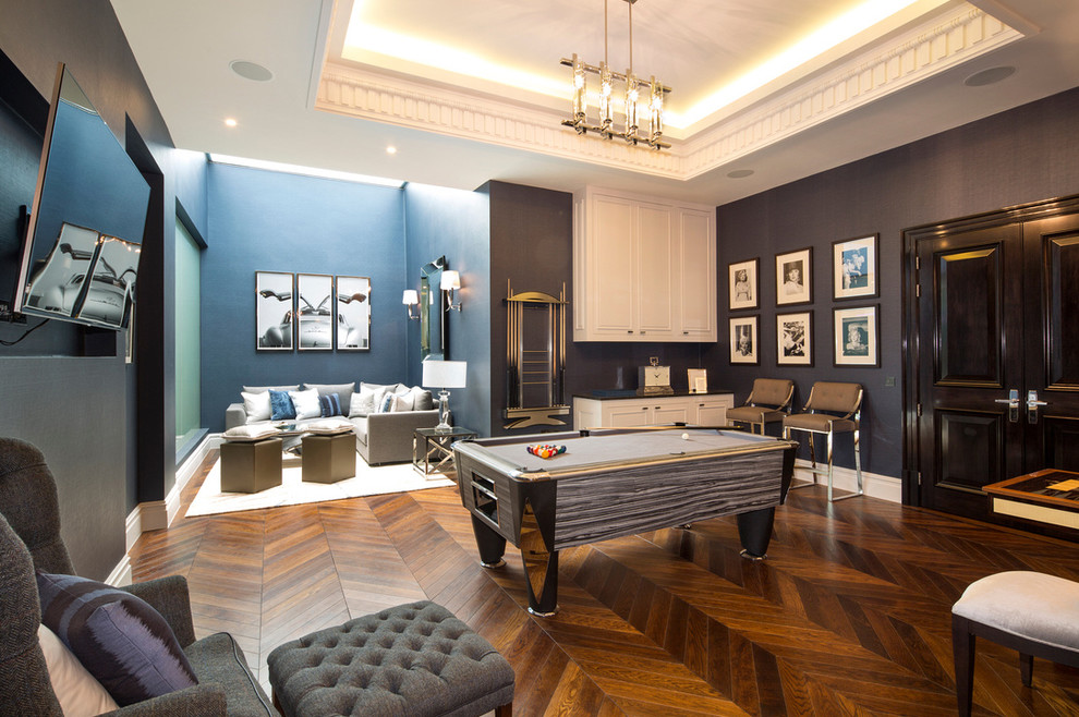 Inspiration for a contemporary games room in London.