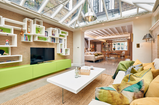 Open Plan Kitchen Dining Family Room Conservatory Contemporary Family Room London By Mia Karlsson Interior Design Houzz Au