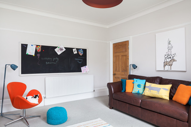 Quirky cushions and invaluable notice board - Transitional - Games Room -  Kent - by Furnished by Anna | Houzz IE