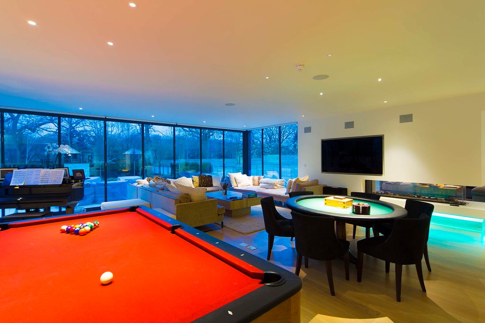 Design ideas for a modern games room in London.