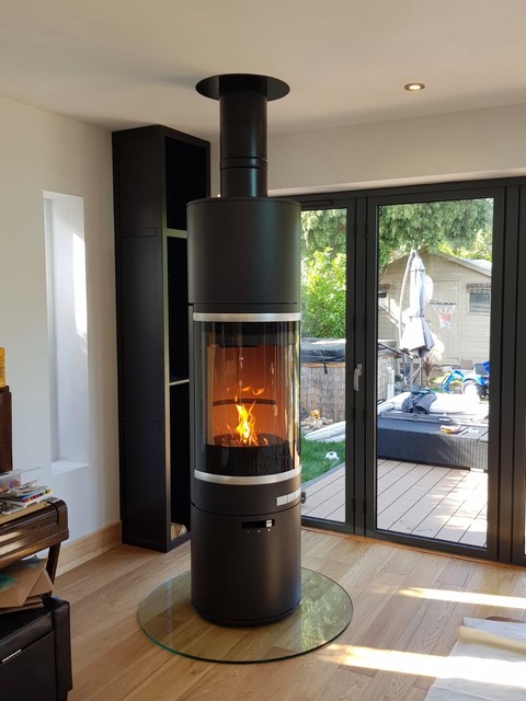 Scan 85-2 maxi in new extension in Christchurch - Modern - Games Room -  Hampshire - by Pureheat Stoves & Fireplaces | Houzz IE