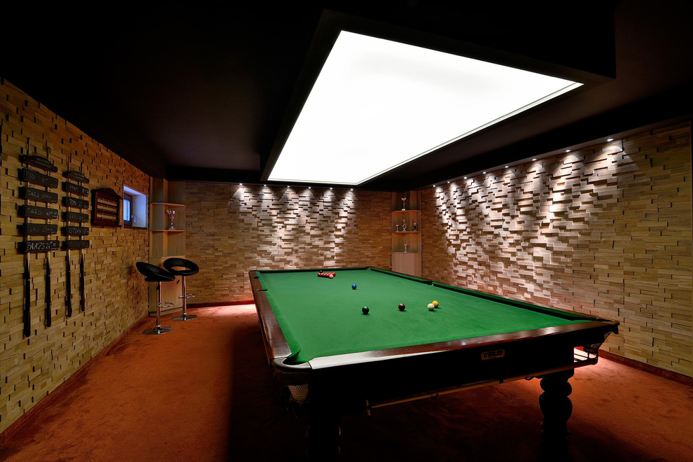 Design ideas for a medium sized modern games room in London.