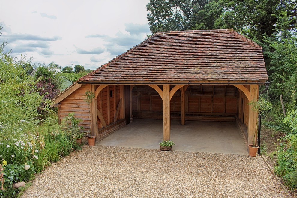 Country detached double garage in Hampshire.
