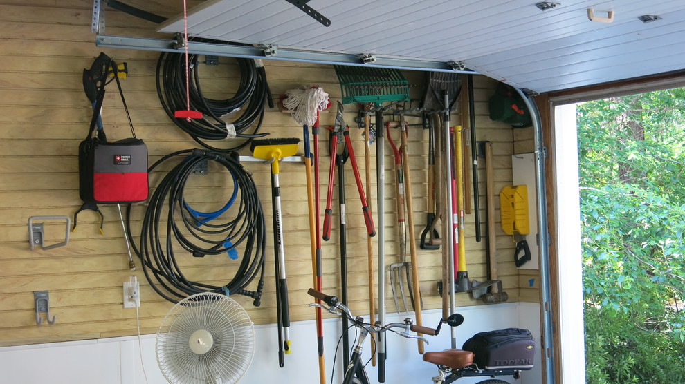 Idéer för att renovera en stor funkis tillbyggd tvåbils garage och förråd