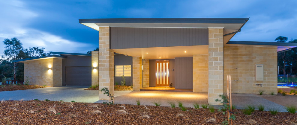 Photo of a contemporary attached single carport in Geelong.