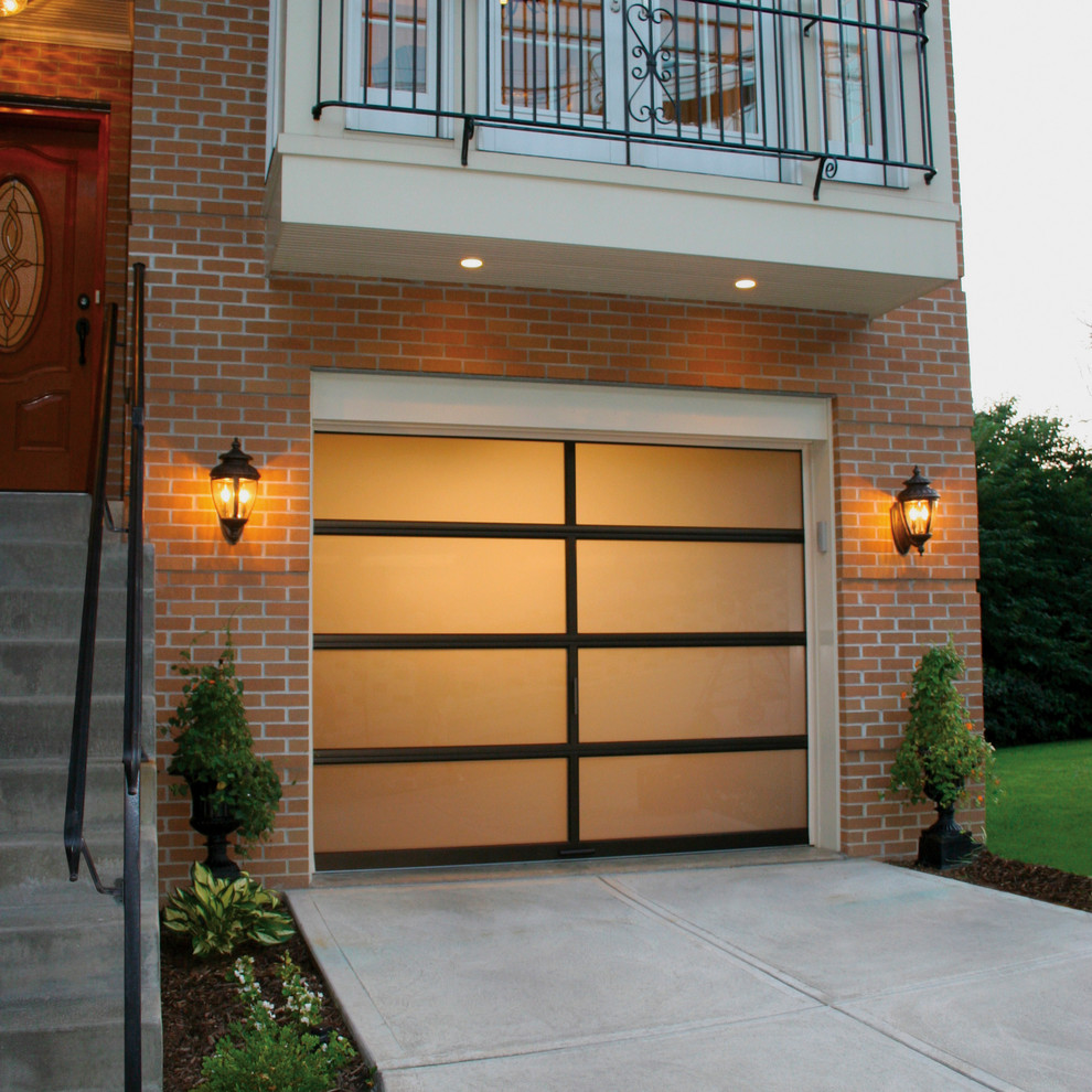 All glass Garage Door with Aluminum Frame Modern Garage