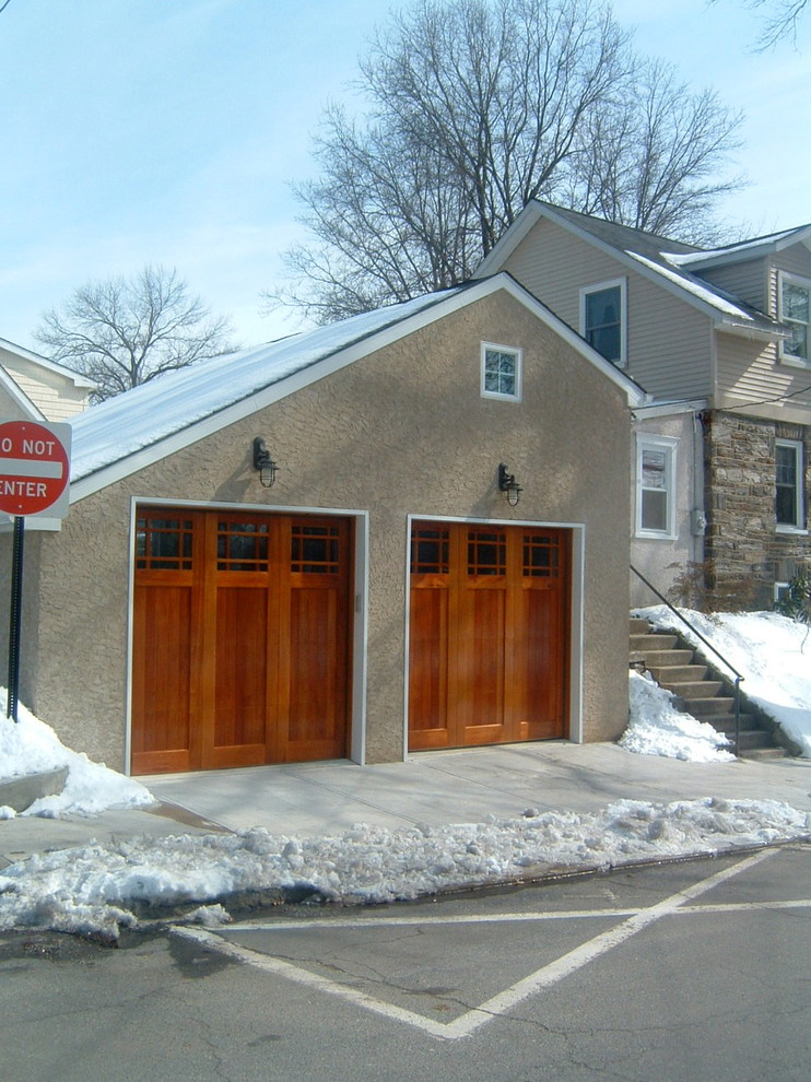 Foto di un garage per due auto indipendente stile americano di medie dimensioni con ufficio, studio o laboratorio