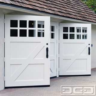 Authentic Quality, Real Swinging Carriage Doors for Garage Conversion -  Country - Garage - Los Angeles - by Dynamic Garage Door | Houzz IE