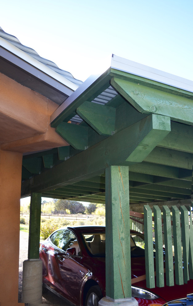 Design ideas for a small bohemian attached single carport in Albuquerque.