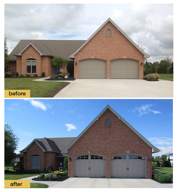 Before and After Garage Door Makeovers Traditional Garage