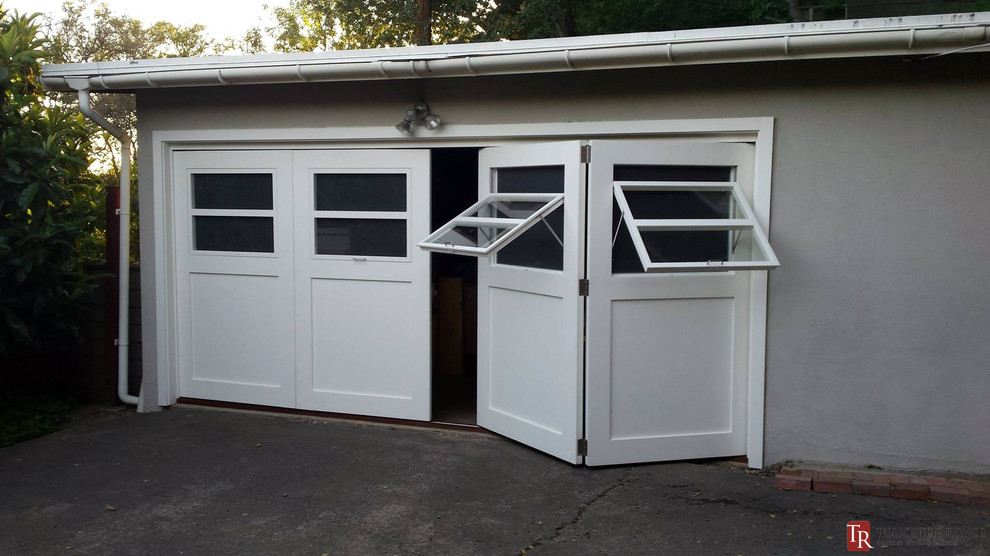 Bi Fold Sliding Carriage Doors Craftsman Garage Orange County By Tungsten Royce Custom Wood Products