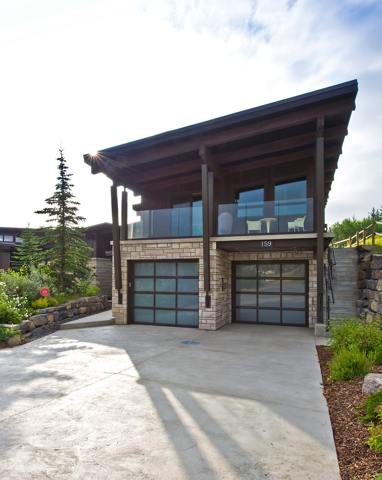 Contemporary attached double garage in Vancouver.