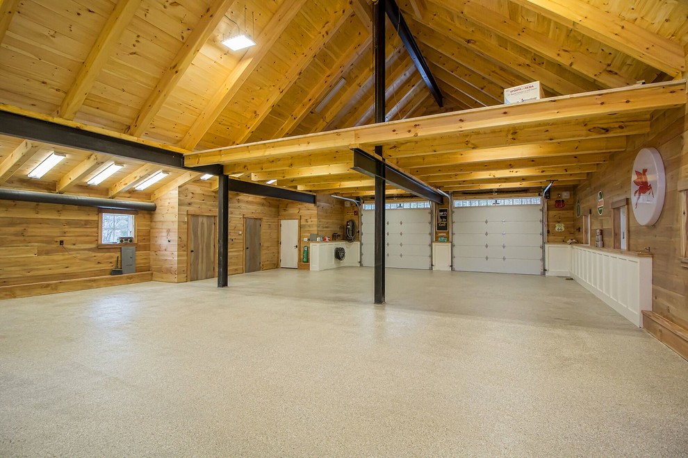 Example of a mountain style garage design in Boston