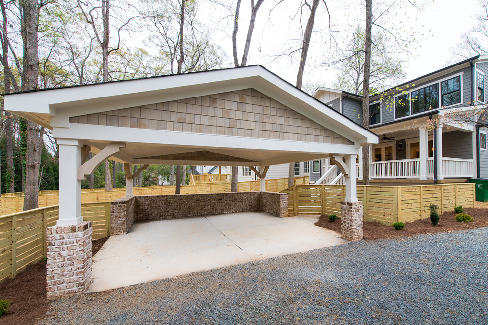Design ideas for a medium sized traditional detached double carport in Charlotte.
