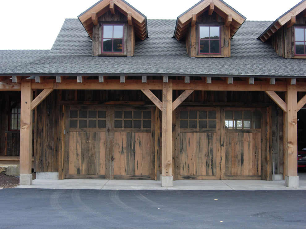 Medium sized rustic attached carport in Los Angeles with three or more cars.