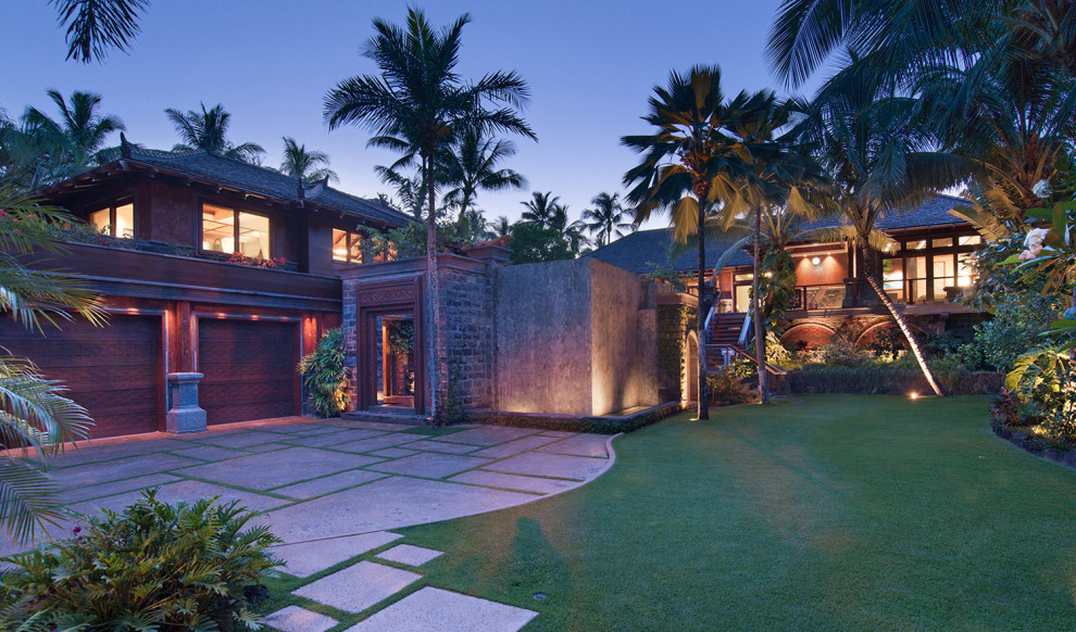 Charles Logue Hawaii Drive way Tropical Garage Hawaii by